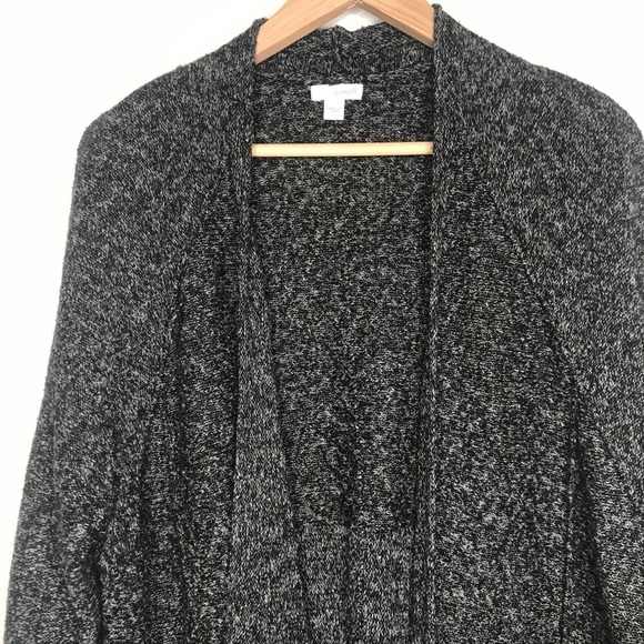 Pure J. Jill marled dark gray open cardigan Large - Picture 3 of 12